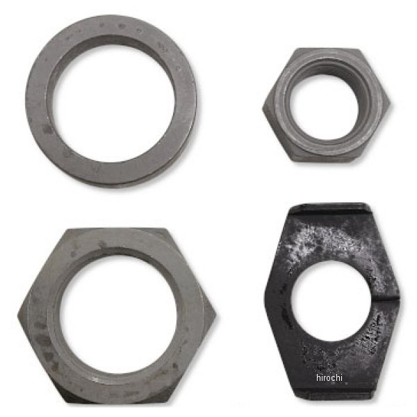 G9692-4 ガッツクローム リアアクスルナットキット 30年-72年 ビッグツイン パーカライズド