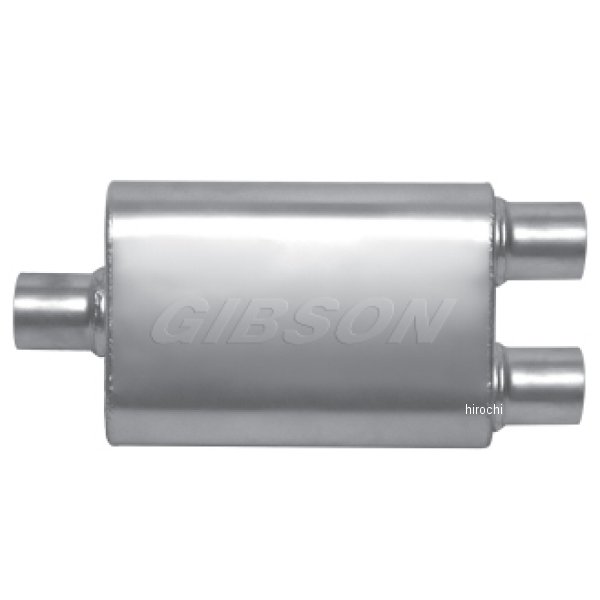 BM0109 Gibson MWA Superflow Center/Dual Oval マフラー 4x9x14in/3in Inlet/2.5in Outlet ステンレス
