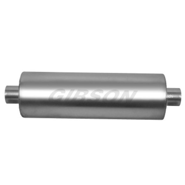 BM0114 Gibson MWA Superflow Center/Center Round マフラー 5x10in/3in Inlet/3in Outlet ステンレス