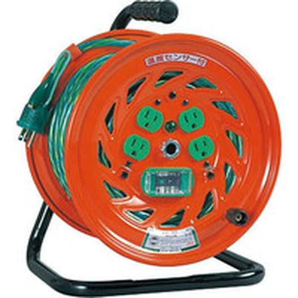 GNFEB34 209-8806 日動工業(株) 日動 電工ドラム アースチェックリール 漏電保護専用ブレーカ付 30m