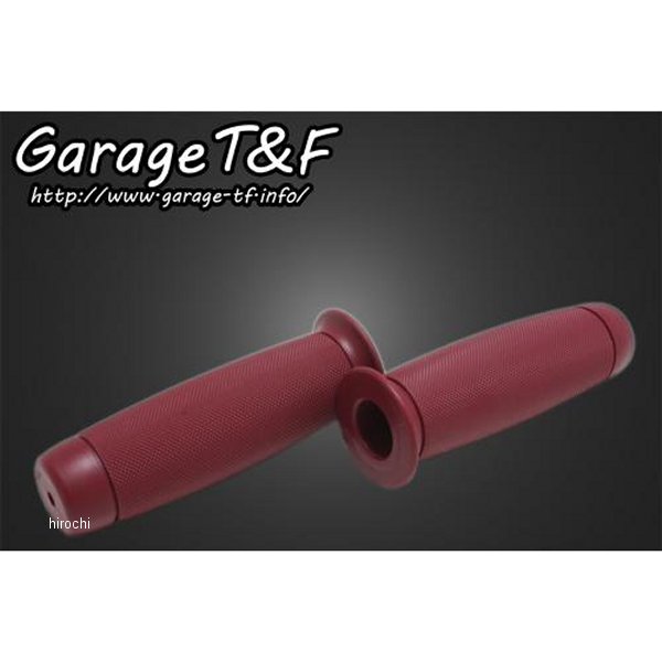 GP30RED ガレージT＆F ローレットラバーグリップ 22.2mmハンドル用 赤
