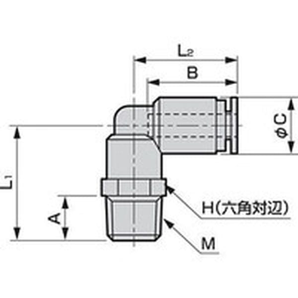 GWL610 CKD(株) CKD チューブ継手 ニュージョイントエルボタイプ 適合チューブ外径6mm 接続口径R3/8