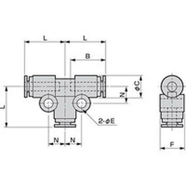 GWT40 401-7285 CKD(株) CKD チューブ継手 ニュージョイント チーズタイプ 適合チューブ外径4mm