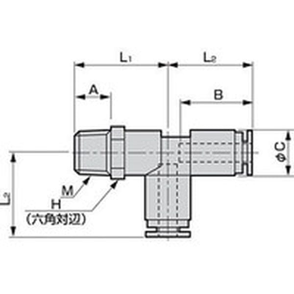 GWT86D CKD(株) CKD チューブ継手 ニュージョイントチーズタイプ 適合チューブ外径8mm 接続口径R1/8