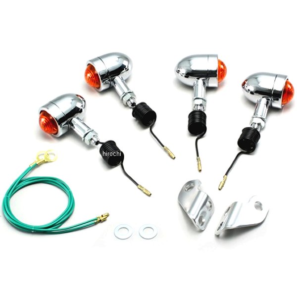 HA5301-02 ハリケーン ミニブレットウインカーキット 87年-98年 TW200 オレンジレンズ 4個入り