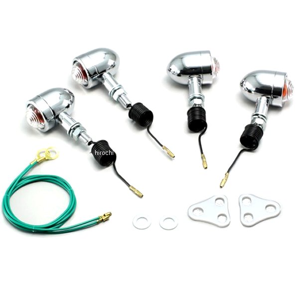 HA5303C-02 ハリケーン ミニブレットウインカーキット 88年以降 SR500、SR400 クリアレンズ 4個入り