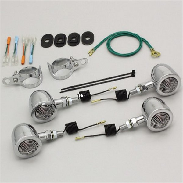 HA5340C ハリケーン ブレットウインカーキット 04年-08年 シャドウスラッシャー フォークタイプ クリアレンズ 4個入り