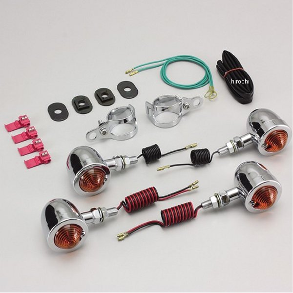 HA5343 ハリケーン ブレットウインカーキット 88年-98年 スティード フォークタイプ オレンジレンズ 4個入り