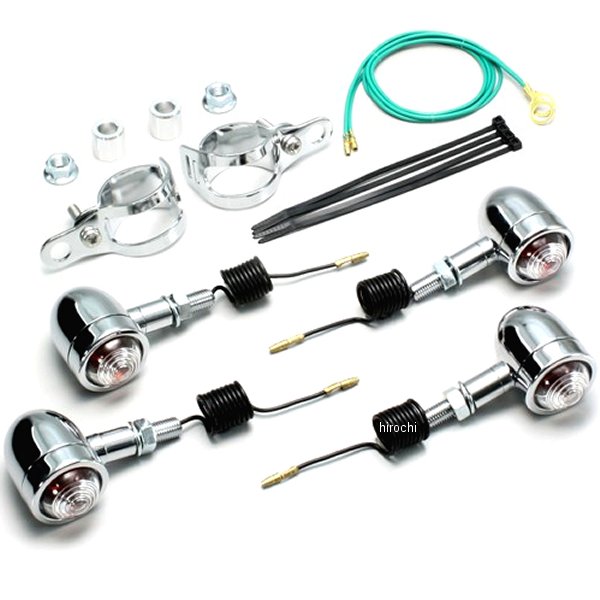 HA5433C-01 ハリケーン ミニブレットウインカーキット 00年以降 ドラッグスター250 フォークタイプ クリアレンズ 4個入り