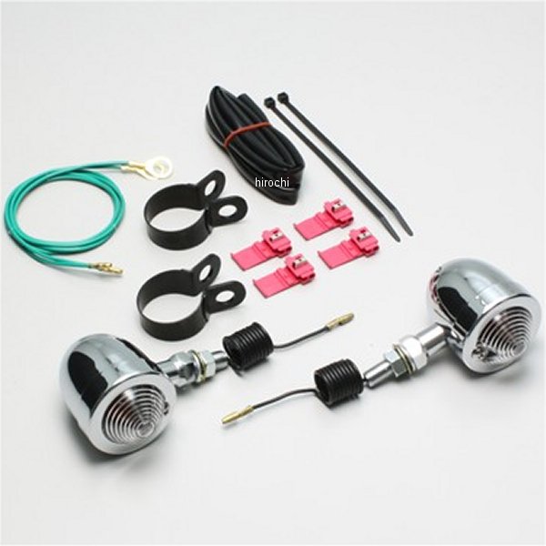 HA5508C-01 ハリケーン ブレットウインカー フレームタイプ シングル球 汎用 クリアレンズ 2個入り