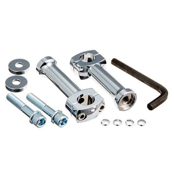 HB0534 ハリケーン φ1インチハンドル用 4インチライザーポスト 汎用 ストレート クロームメッキ