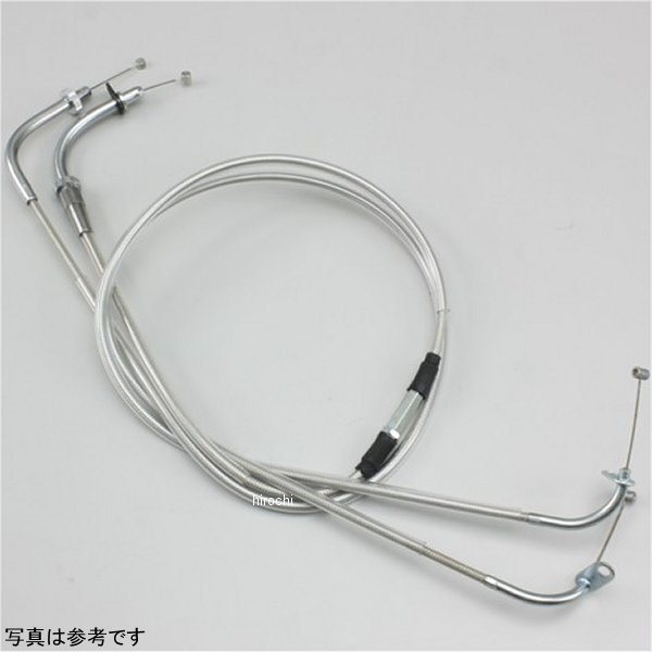 HB6444M-20 ハリケーン ロングスロットルケーブルW +120mm 10年以降 ドラッグスター ステンレスメッシュ
