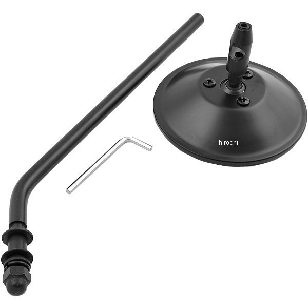 HD-07173 キジマ ミラー 4インチ ラウンド ロングシャフト左右共通 黒 (1個売り)