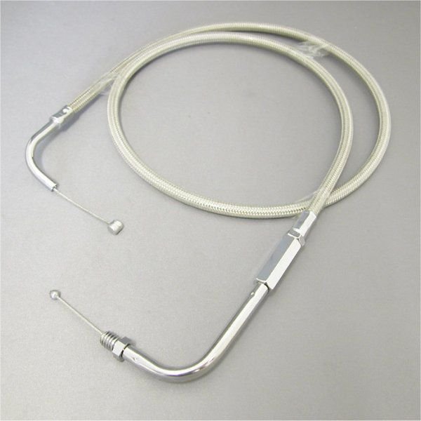 HW-042061 キジマ アイドルケーブル(戻し) 90年-95年 ソフテイル ダイナ HSR42/45 ステンメッシュ 985mm