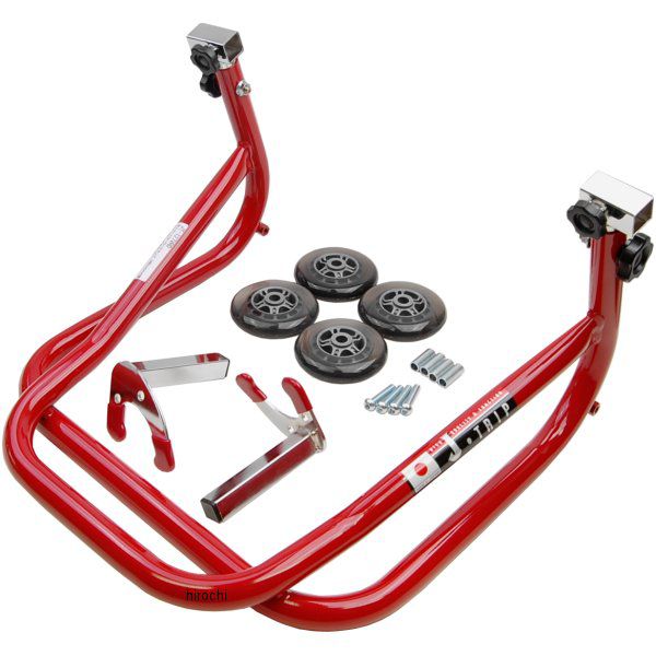 JT-127VRD Jトリップ J-TRIP メンテナンススタンド赤ショートローラースタンド受けタイプ:V受け付属