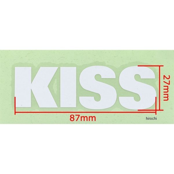 K1492 キジマ KISS Racing チームステッカー 白文字 ロゴ抜き 87mm×27mm