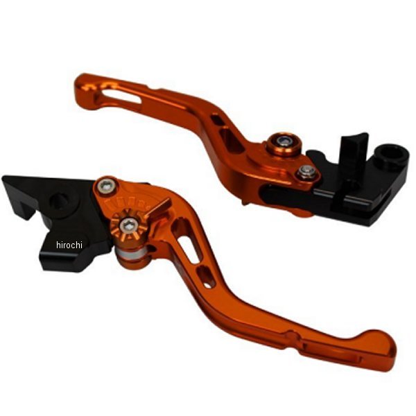 KA035-005-0608 ユーカナヤ U-KANAYA ビレットレバーセット GPタイプ ショート ZZR600、ZZR400 オレンジ