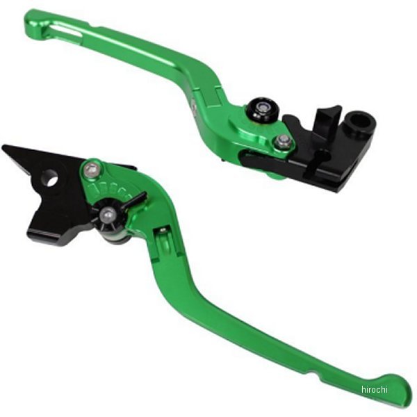 KA042-005-0707 ユーカナヤ U-KANAYA ビレットレバーセット 可倒式Rタイプ ゼファー750、ゼファー750RS 緑