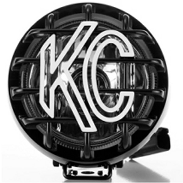 KC HiLiTES Rally 400 4in. Round Halogen ライト 55w Spread Beam (シングル) - ブラック