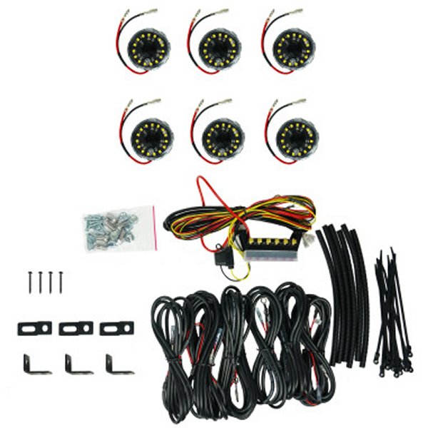 KC HiLiTES Cyclone V2 LED - Rock ライト - 6-ライト System - クリア - 5W Flood Beam