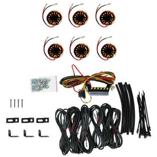 KC HiLiTES Cyclone V2 LED - Rock ライト - 6-ライト System - Amber - 5W Flood Beam
