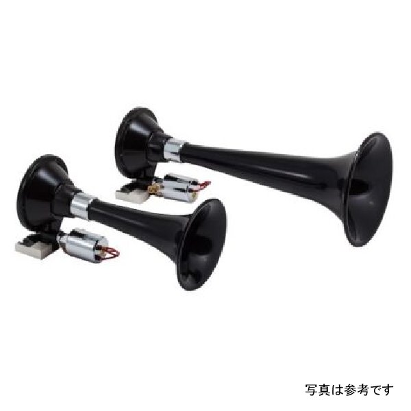 Kleinn ブラック Dual Horn/ 13In/8In - High Impact ABS Trumpet/ Zinc Alloy Base