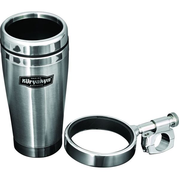 Kuryakyn Drink Holder With Stainless Steel Mug 1in Bar Clamp Chrome