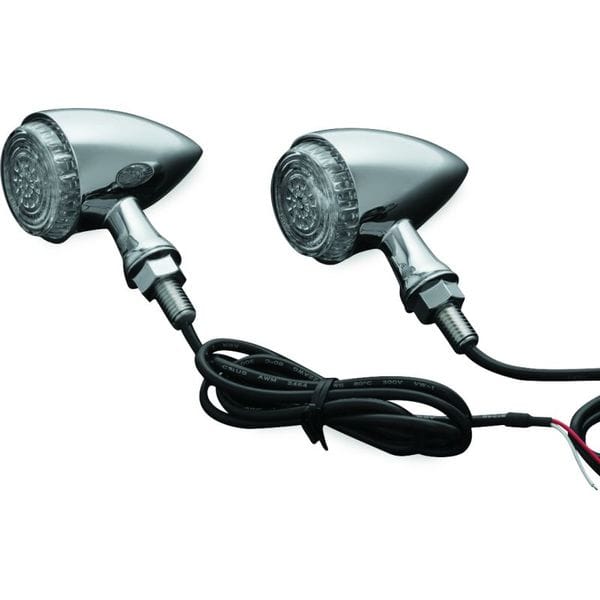 Kuryakyn Torpedo Indicator LED Amber/Red Lights Rear Run-Turn-Brake Chrome