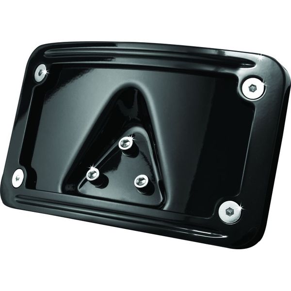 Kuryakyn Curved Laydown License Plate Frame Gloss Black