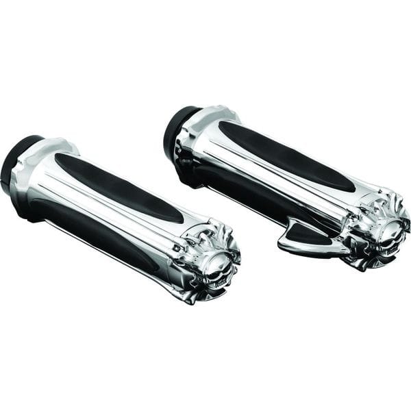 Kuryakyn Premium Zombie Grips With Throttle Boss Throttle-By-Wire Chrome