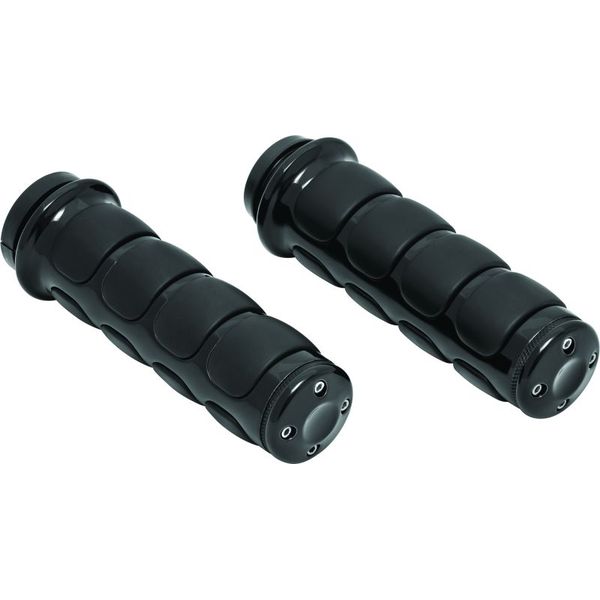 Kuryakyn Premium ISO Grips Without Throttle Boss Throttle-By -Wire Black