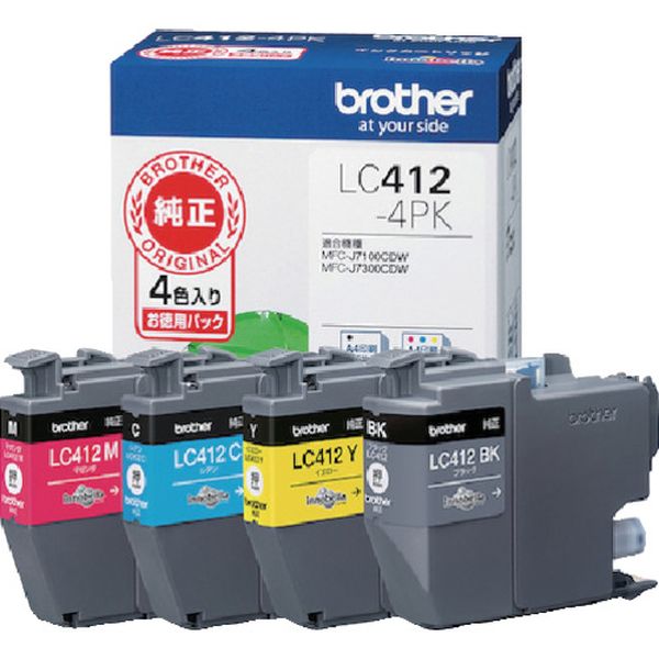 LC4124PK 573-8965 ブラザー工業(株) ブラザー LC412-4PK インクカートリッジ 4色パック