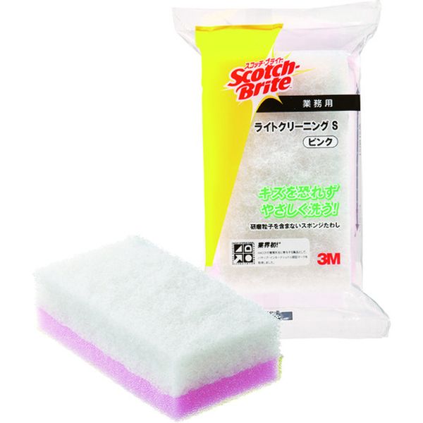 LCLSPIN スリーエム 3M スコッチ・ブライト ライトクリーニングたわしS ピンク 120X65mm