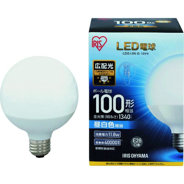 LDG12NG10V4 125-6786 LED電球 ボール電球タイプ 100形相当 昼白色 1340lm