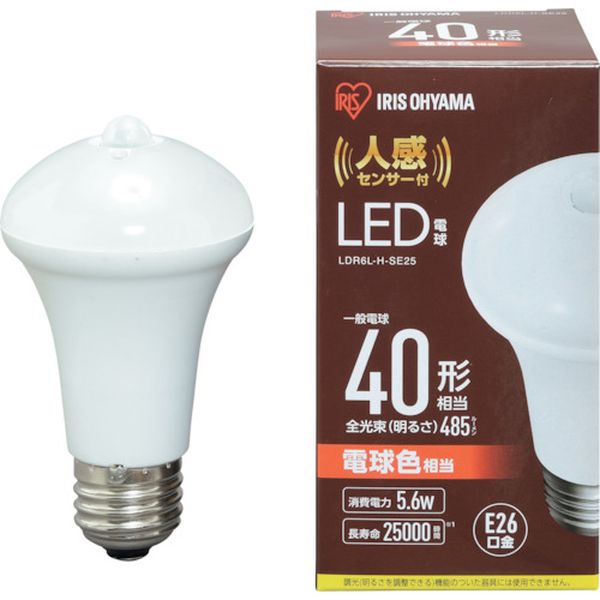 LDR6LHSE25 260-7575 522541 LED電球人感センサー付 E26 40形相当 電球色(485lm)