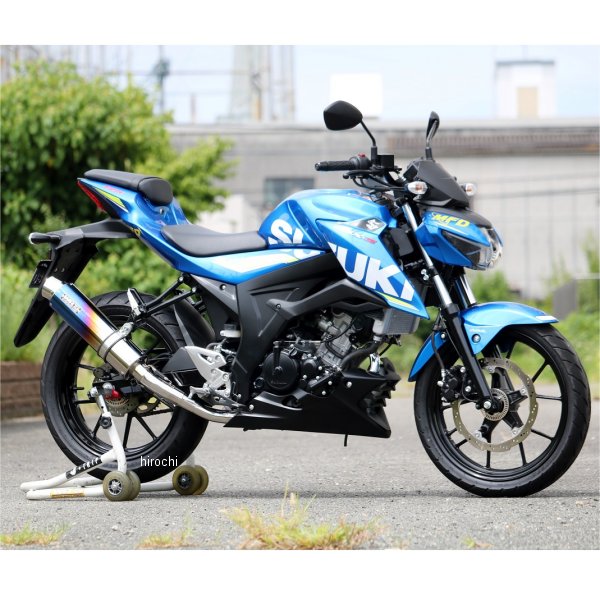 LS3130JM ダブルアールズ WR'S フルエキゾースト ラウンド JMCA認証 18年-21年 GSX-S125、GSX-S150(逆輸入車) 焼き色チタン
