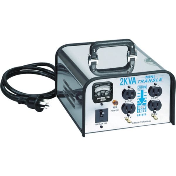 LV02CS (株)ハタヤリミテッド ハタヤ ミニトランスル 降圧型 単相200V→100・115V 2.0KVA