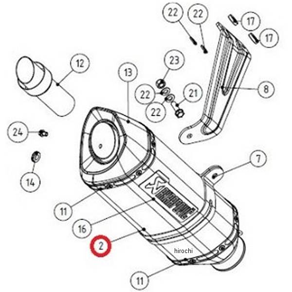 M-R03205C アクラポビッチ AKRAPOVIC リペア用 カーボンサイレンサー S-S10R10-RC用