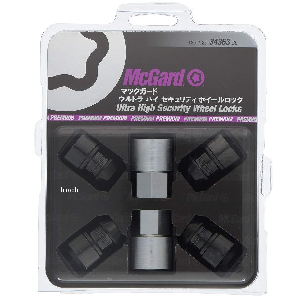MCG-34363SL マックガード McGard ホイールロック ウルトラハイセキュリティロックナット テーパー M12x1.25 日産 黒