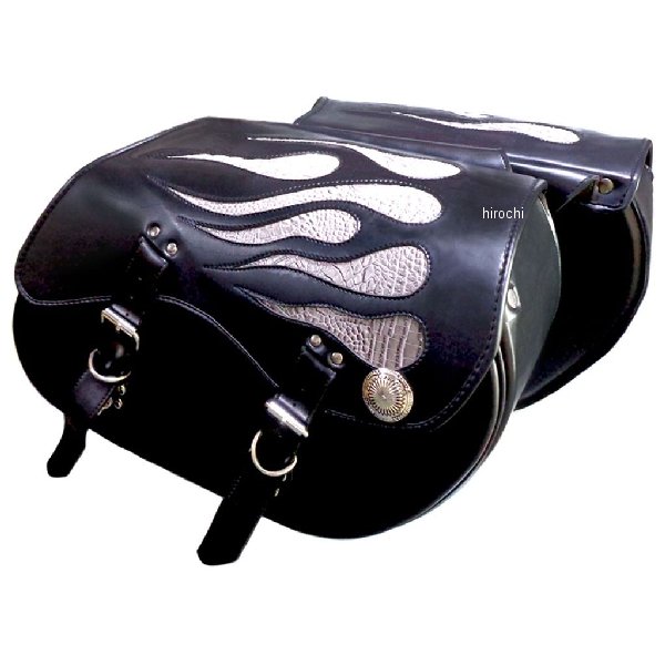 MFH-207C クロス Xross サドルバッグ BASIC DOUBLEシリーズ グレークロコダイル ファイアーボールパターン