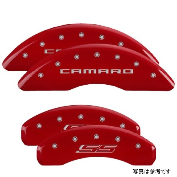 MGP 4 Caliper Covers Engraved フロント Gen 5/Camaro Engraved リヤ Gen 5/SS レッド フィニッシュ シルバー ch