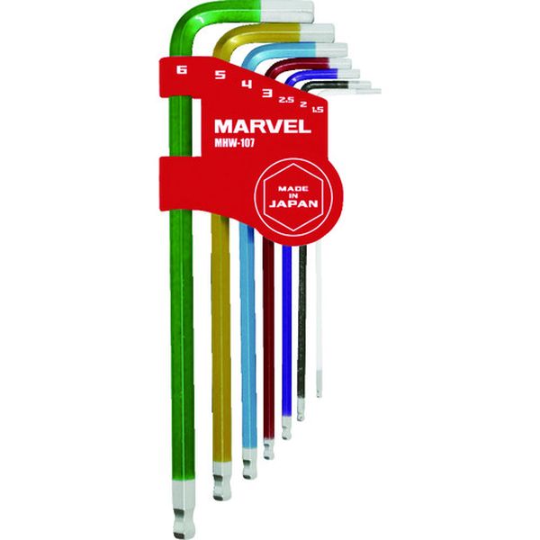 MHW107 161-0510 (株)マーベル マーベル セミロングボールポイント六角棒スパナセット7本組