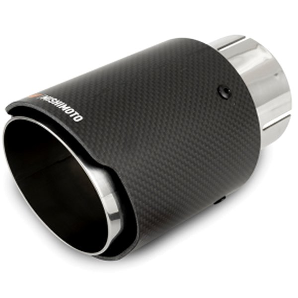 MMEXH-TIP-CF3P Mishimoto カーボンファイバー マフラーチップ 3インチ Inlet 4in Outlet ポリッシュ