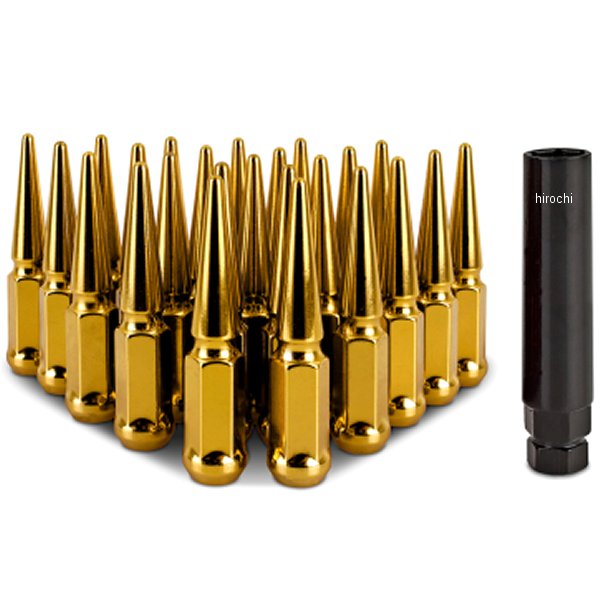 MMLG-SP1215-24GD Mishimoto スチール スパイク ラグナット M12 x 1.5 24個セット ゴールド