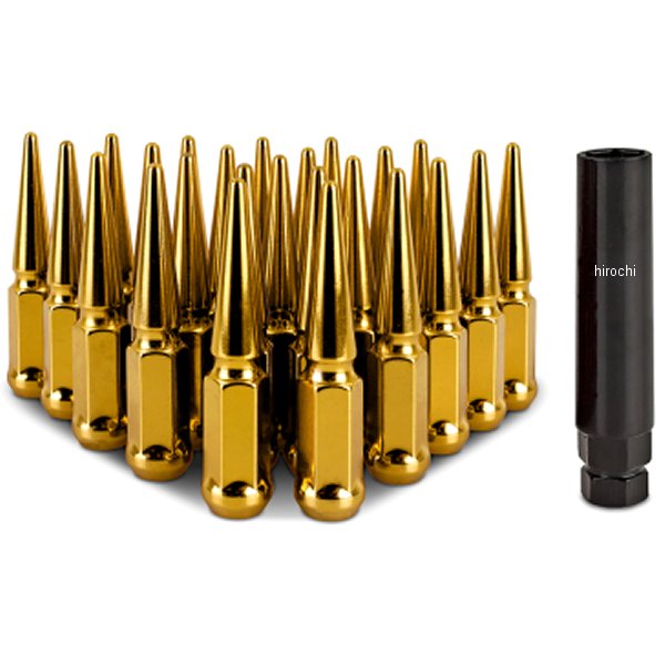 MMLG-SP1415-24GD Mishimoto スチール スパイク ラグナット M14 x 1.5 24個セット ゴールド
