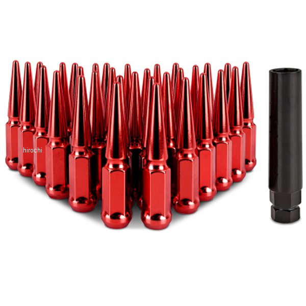 MMLG-SP1415-32RD Mishimoto スチール スパイク ラグナット M14 x 1.5 32個セット 赤