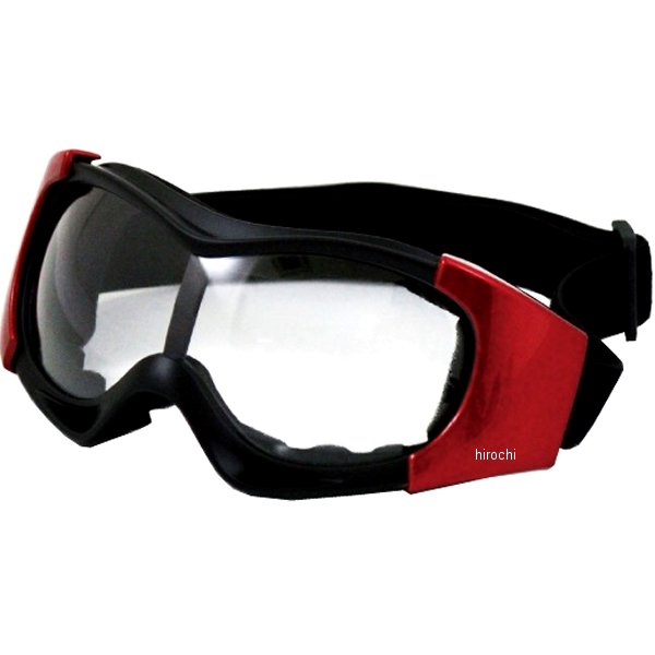 MM40-FJ053-03 マッドマックス MAD MAX パイロットゴーグル オートバイ用 UVカット 防風 防寒 TYPE4 赤/クリア