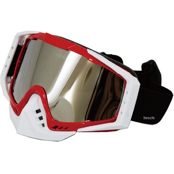 MM40-MO016-RD マッドマックス MAD MAX ノーズガード付きゴーグル UVカット 防風 防寒 TYPE2 赤/シルバーミラーシールド