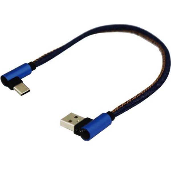 MM50-0419-03 マッドマックス MAD MAX 横向き充電USBケーブル Android専用 Type-C 断線防止 デニム柄