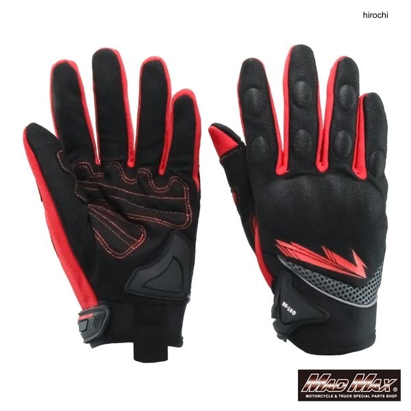 MM50-GST09XL-R マッドマックス MAD MAX MAXバイク用 ライディンググローブ スマートフォン対応 GST09 レッドXLサイズ